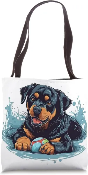 Loyally artworked paw-some Rottweiler apparel & Tote Bag