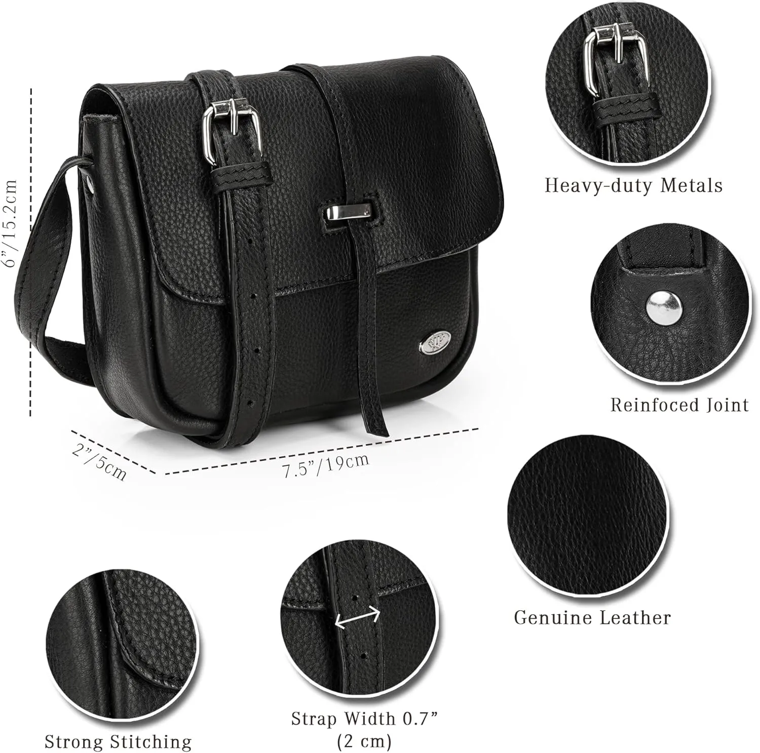LUXEORIA Genuine Leather Crossbody Bags for Women, Small Travel Purses, Mobile & Credit Card Pockets with Adjustable Strap