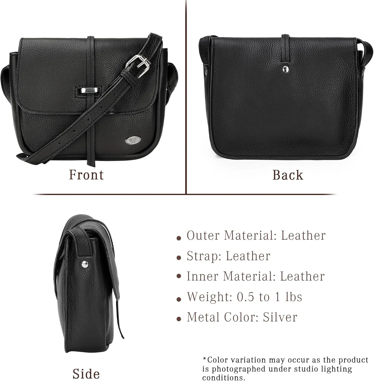 LUXEORIA Genuine Leather Crossbody Bags for Women, Small Travel Purses, Mobile & Credit Card Pockets with Adjustable Strap