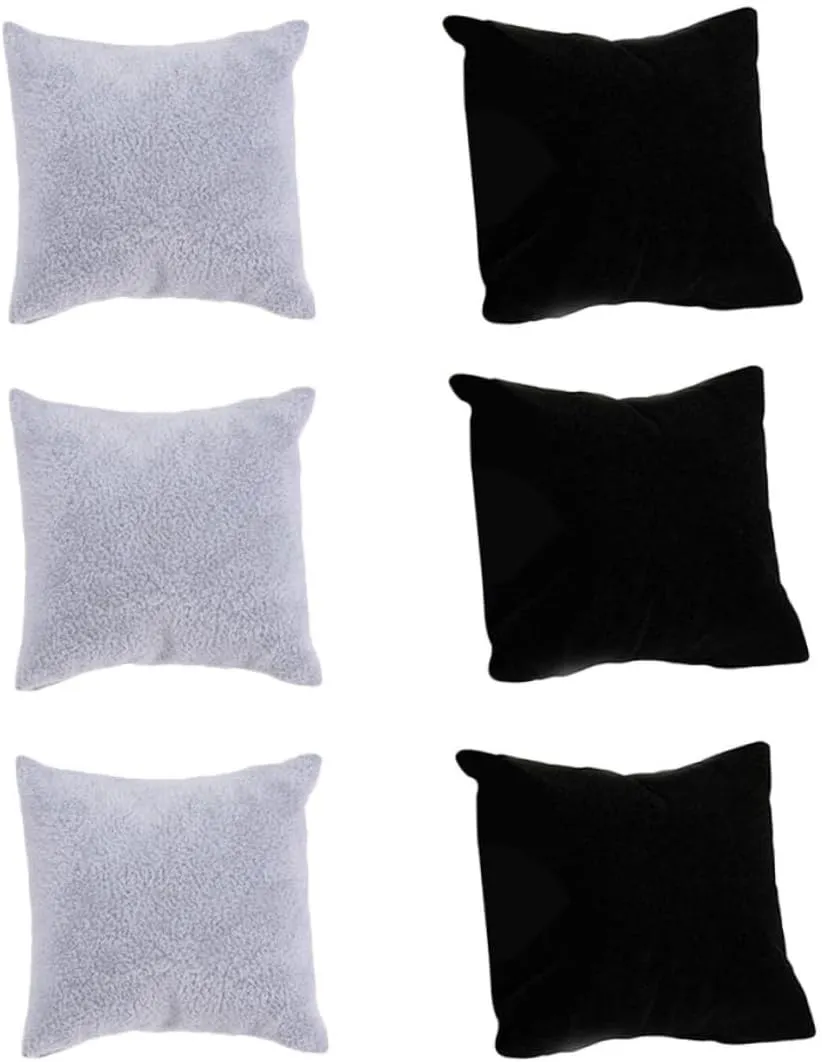 Luxshiny Linen Display Pillows Set of 6 for Displaying Watches Bracelets Bangles Chains for Stores Trade Shows Museums