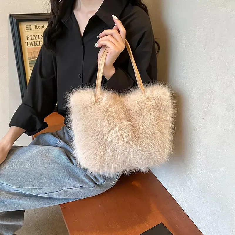 Luxury Faux Fur Shoulder Bag