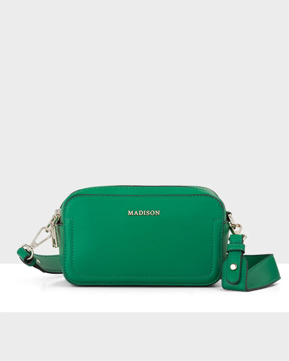 Maddie Double Zip Camera Crossbody Bag   Monogram Bag Strap