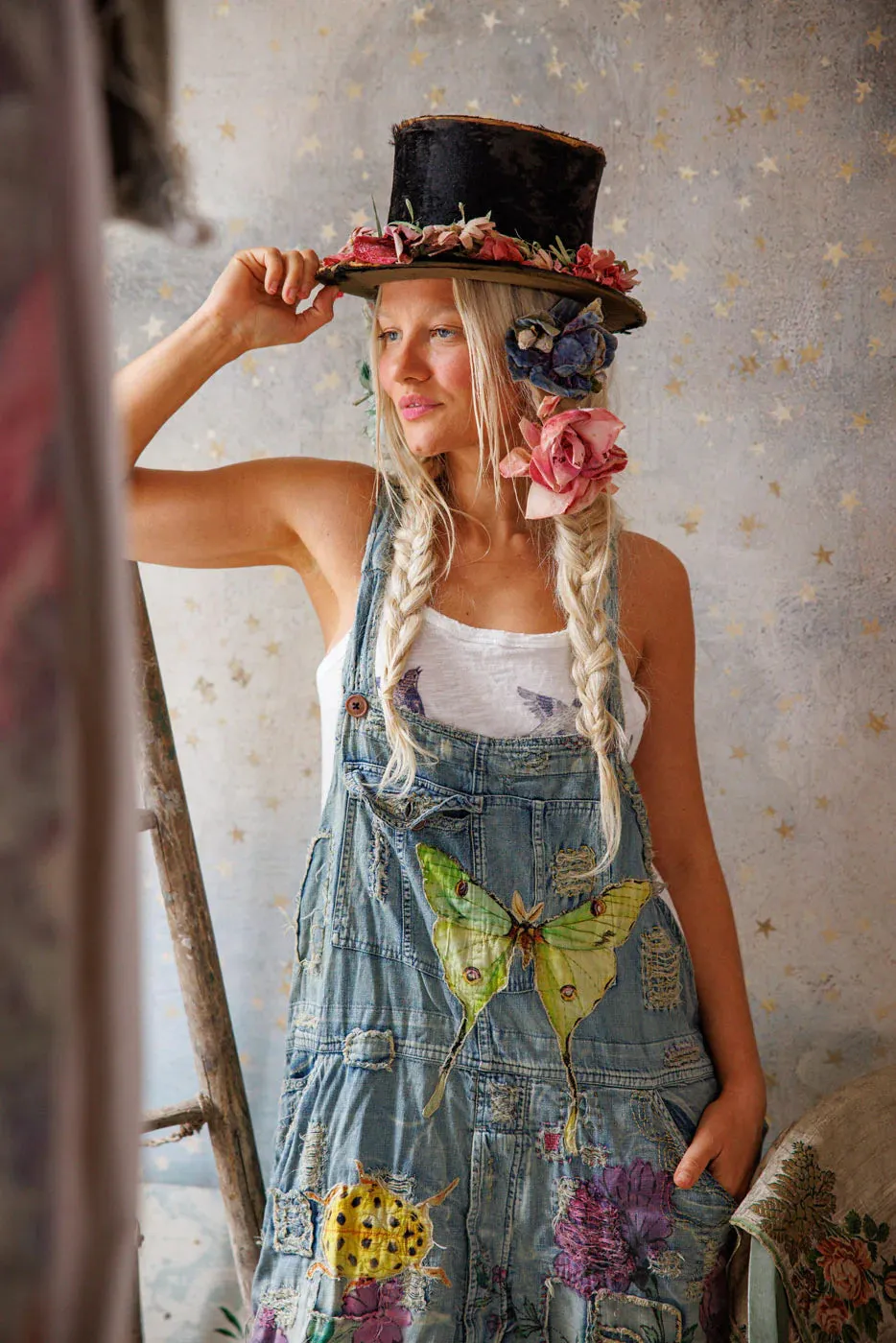 Magnolia Pearl Night Garden Benjamin Wide Leg Overalls