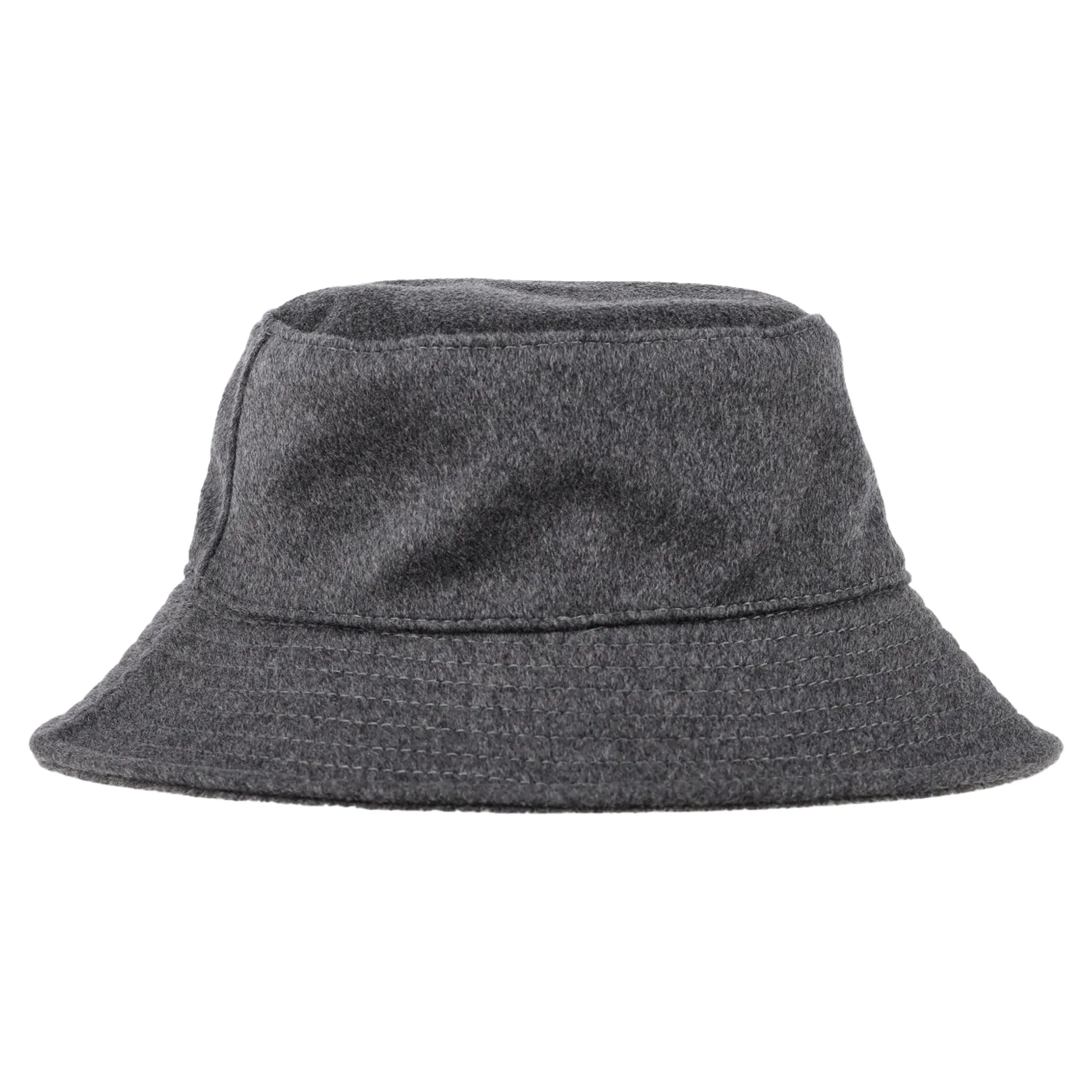 Maison Michel Angele Appliqué-Logo Bucket Hat in Grey Wool