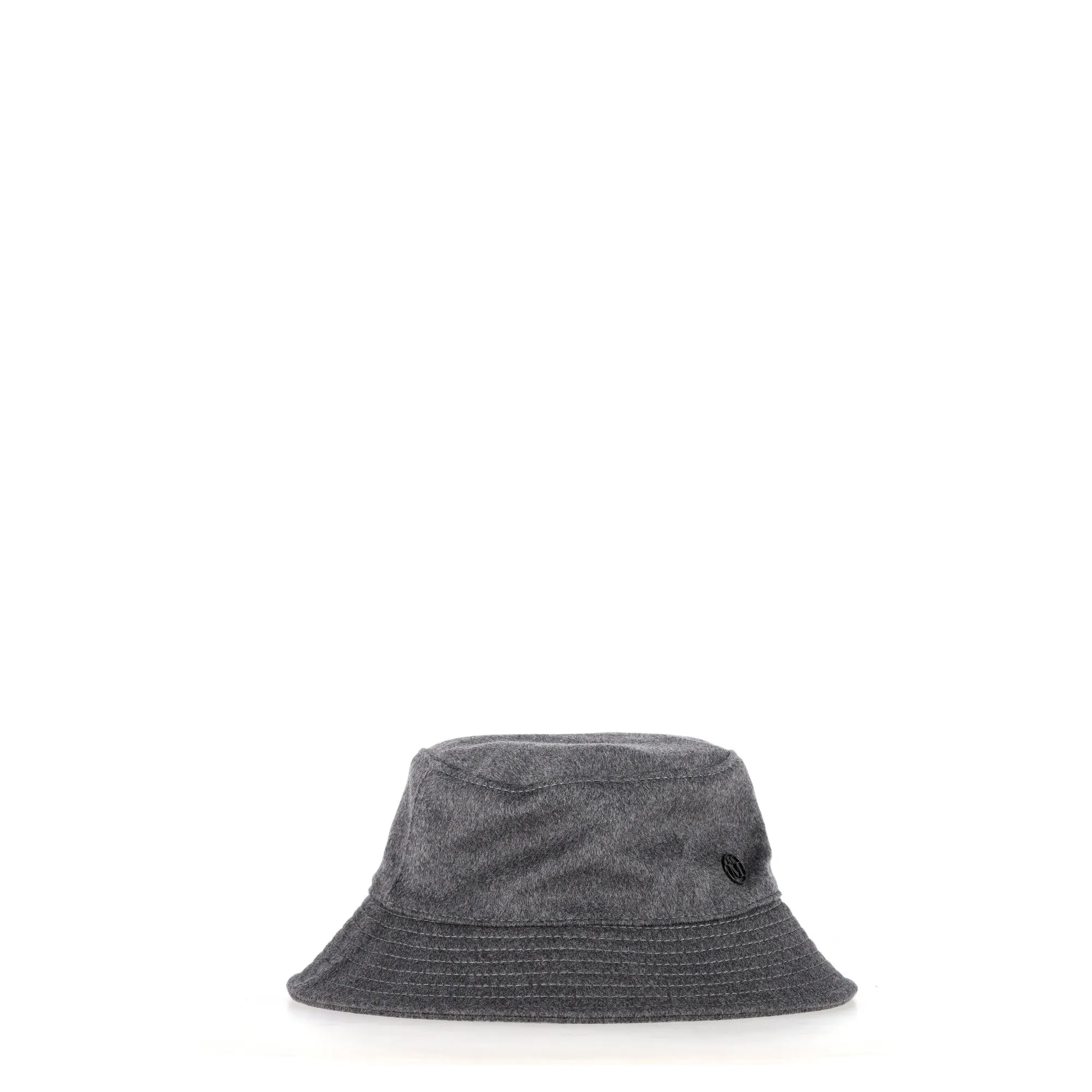 Maison Michel Angele Appliqué-Logo Bucket Hat in Grey Wool