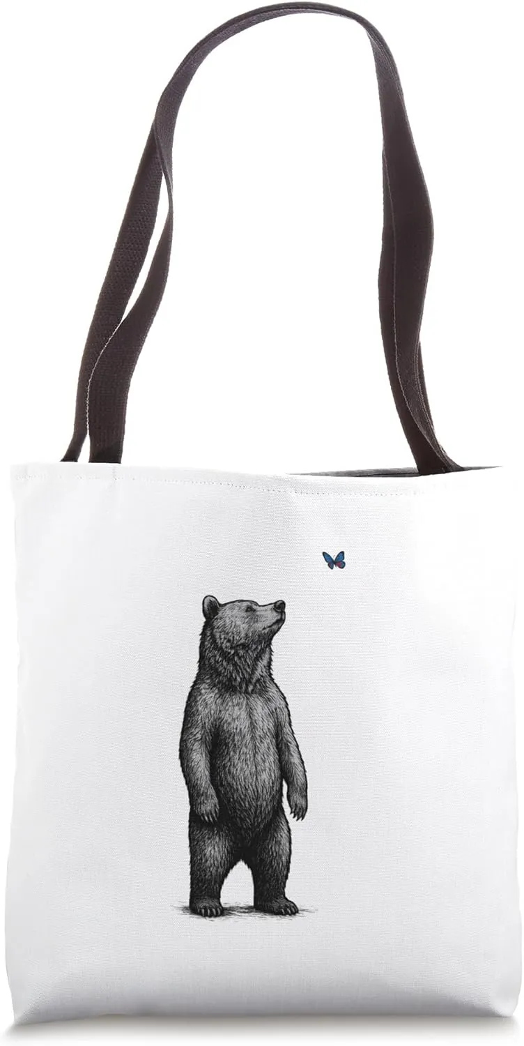 Majestic Bear & Butterfly – A Moment of Wild Serenity Tote Bag