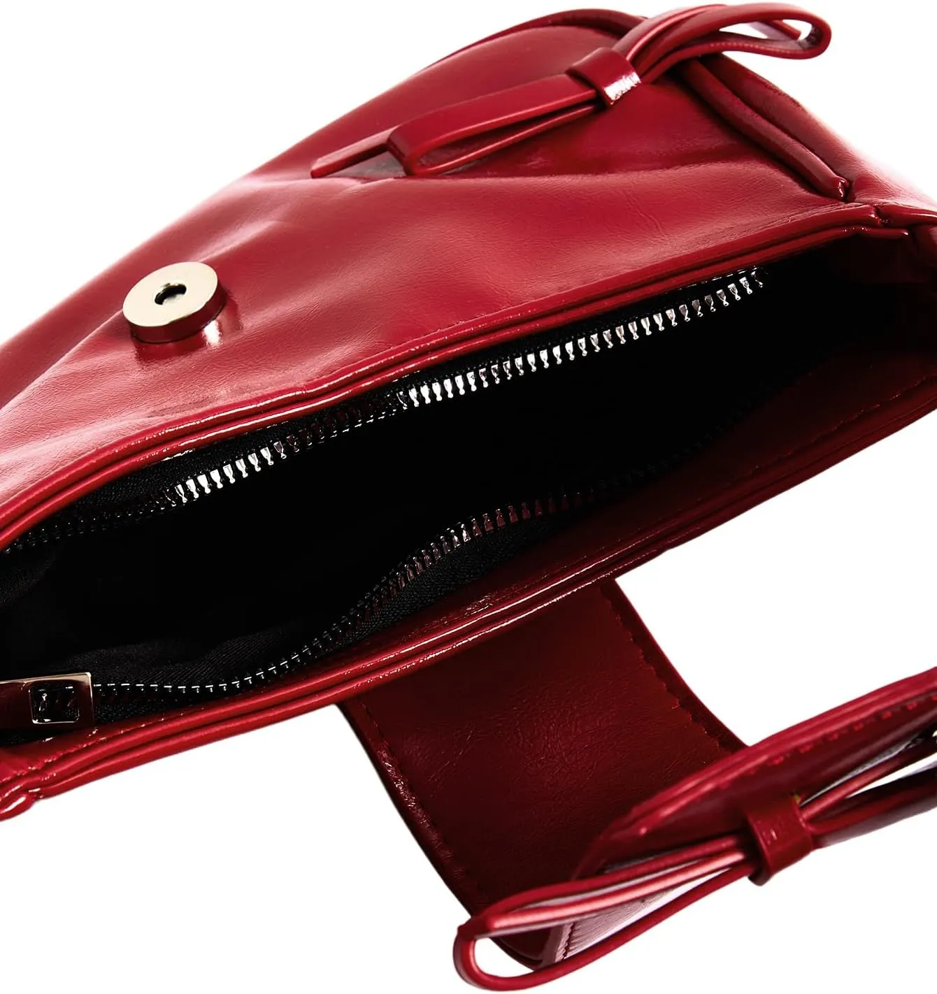 MakeMeChic Women's Bow Shoulder Handbag PU Leather Top Handle Y2K Underarm Bags