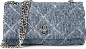 Marc Jacobs The Quilted Denim Dual Chain Mini Bag, Light Wash Indigo