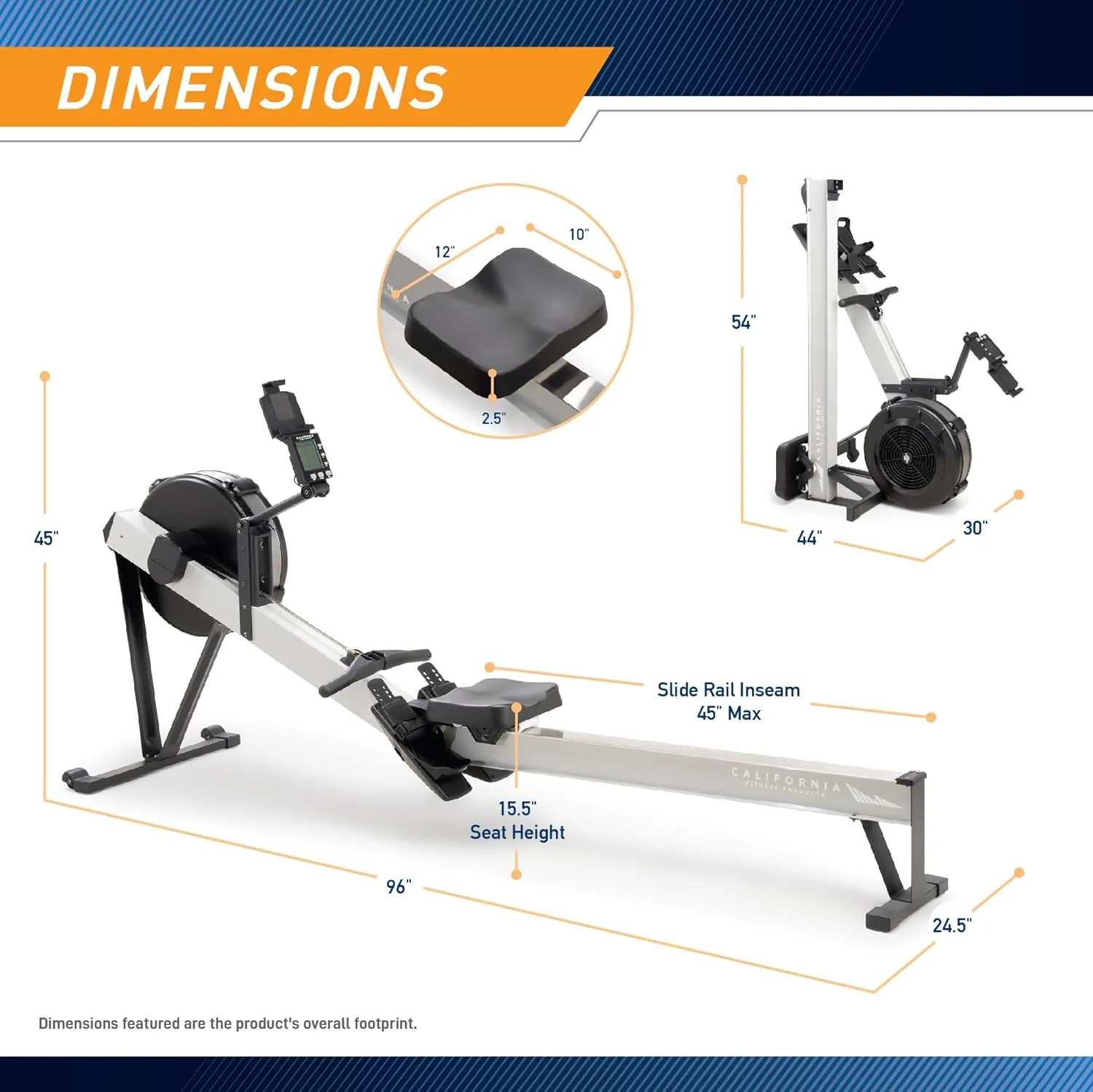 Marcy Air Resistance Rowing Machine with Transport Wheels