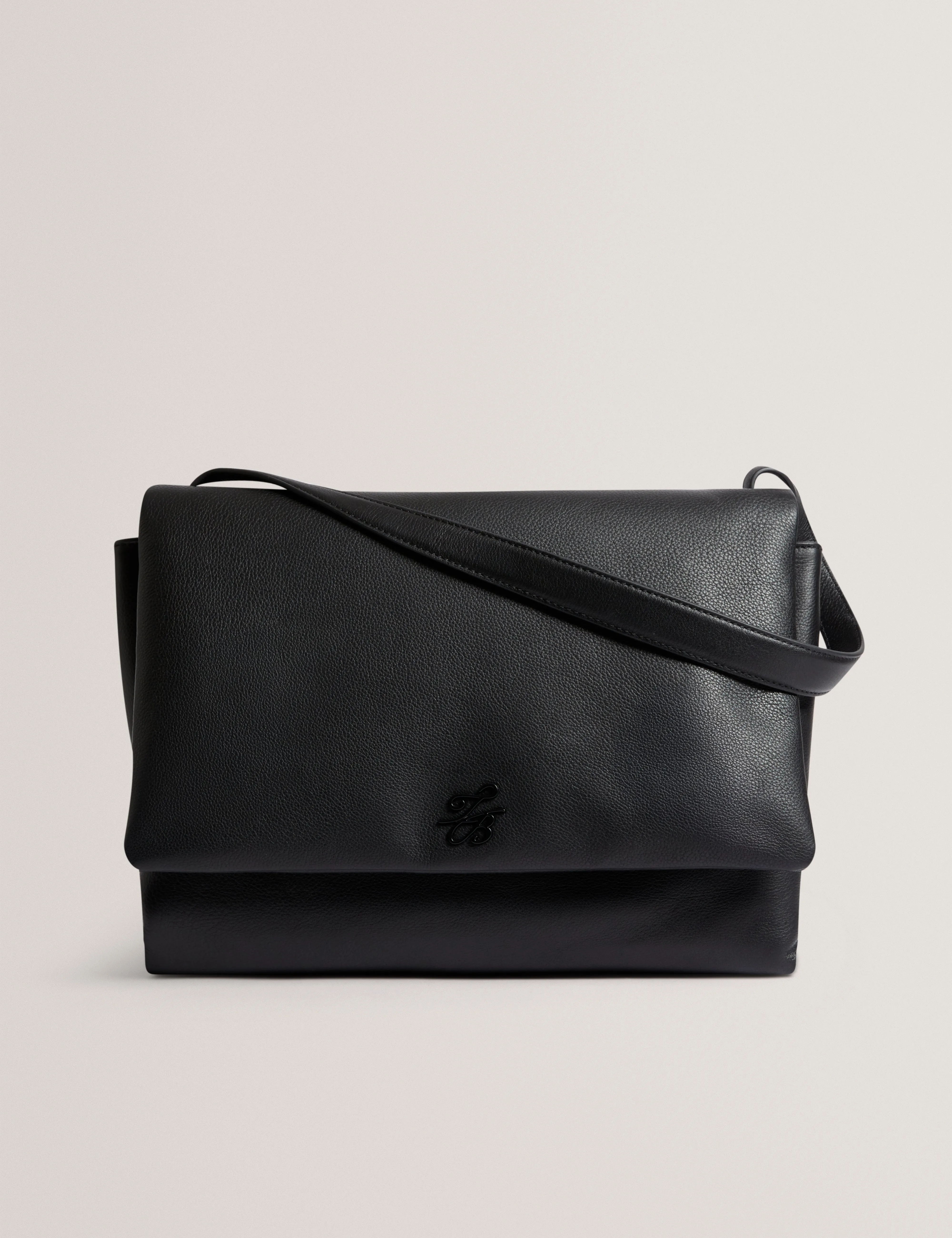 Margou Padded Leather Large Shoulder Black