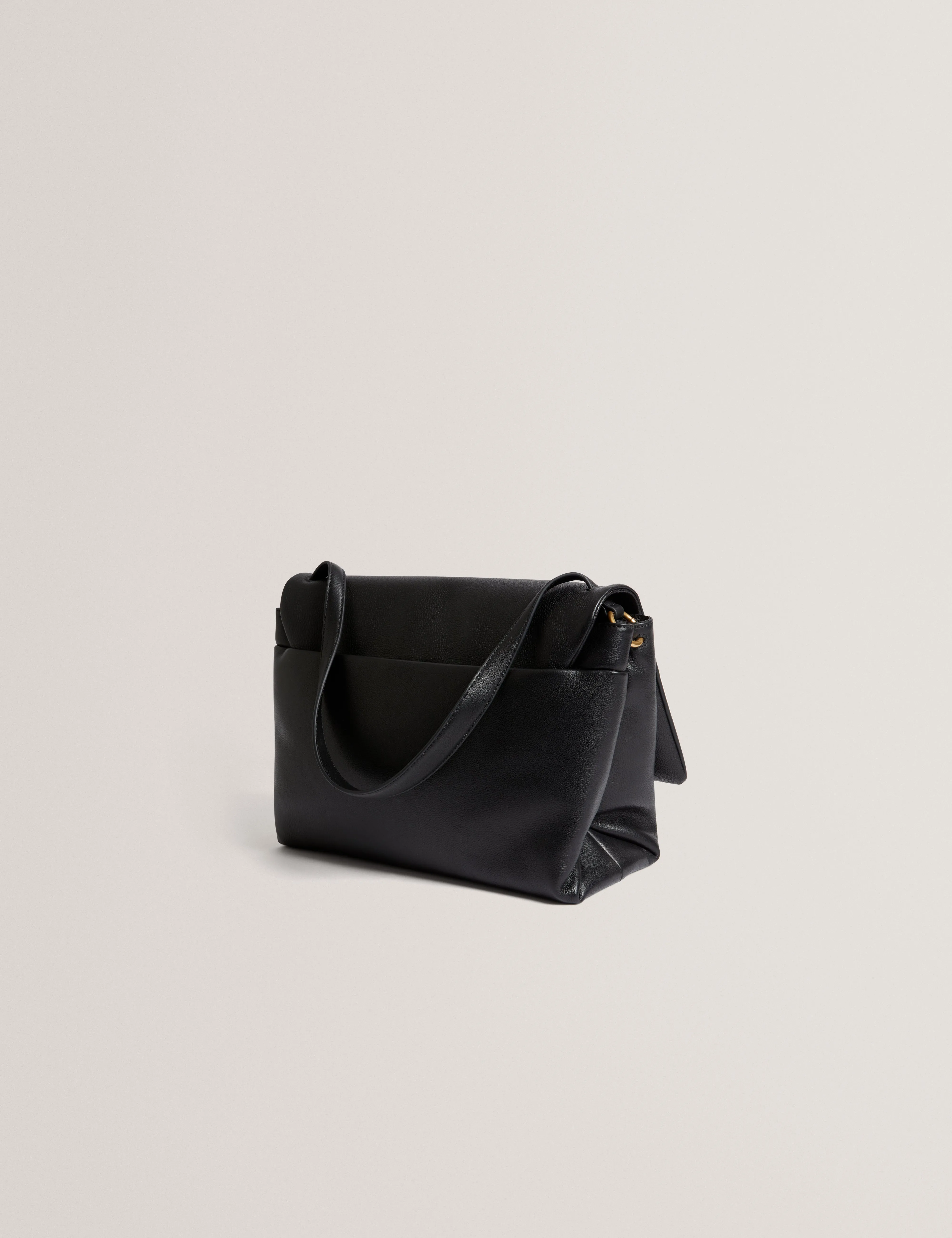 Margou Padded Leather Large Shoulder Black