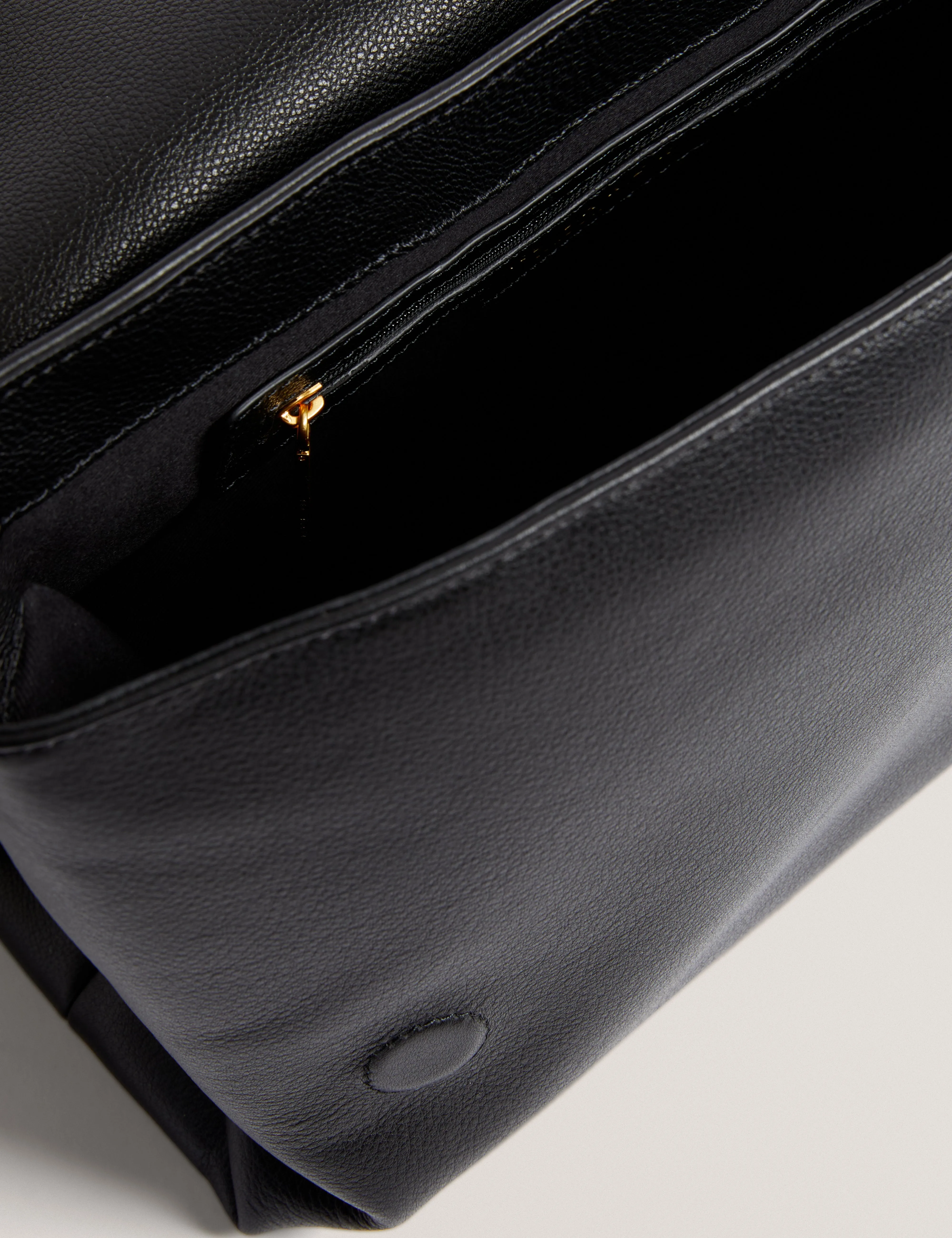 Margou Padded Leather Large Shoulder Black