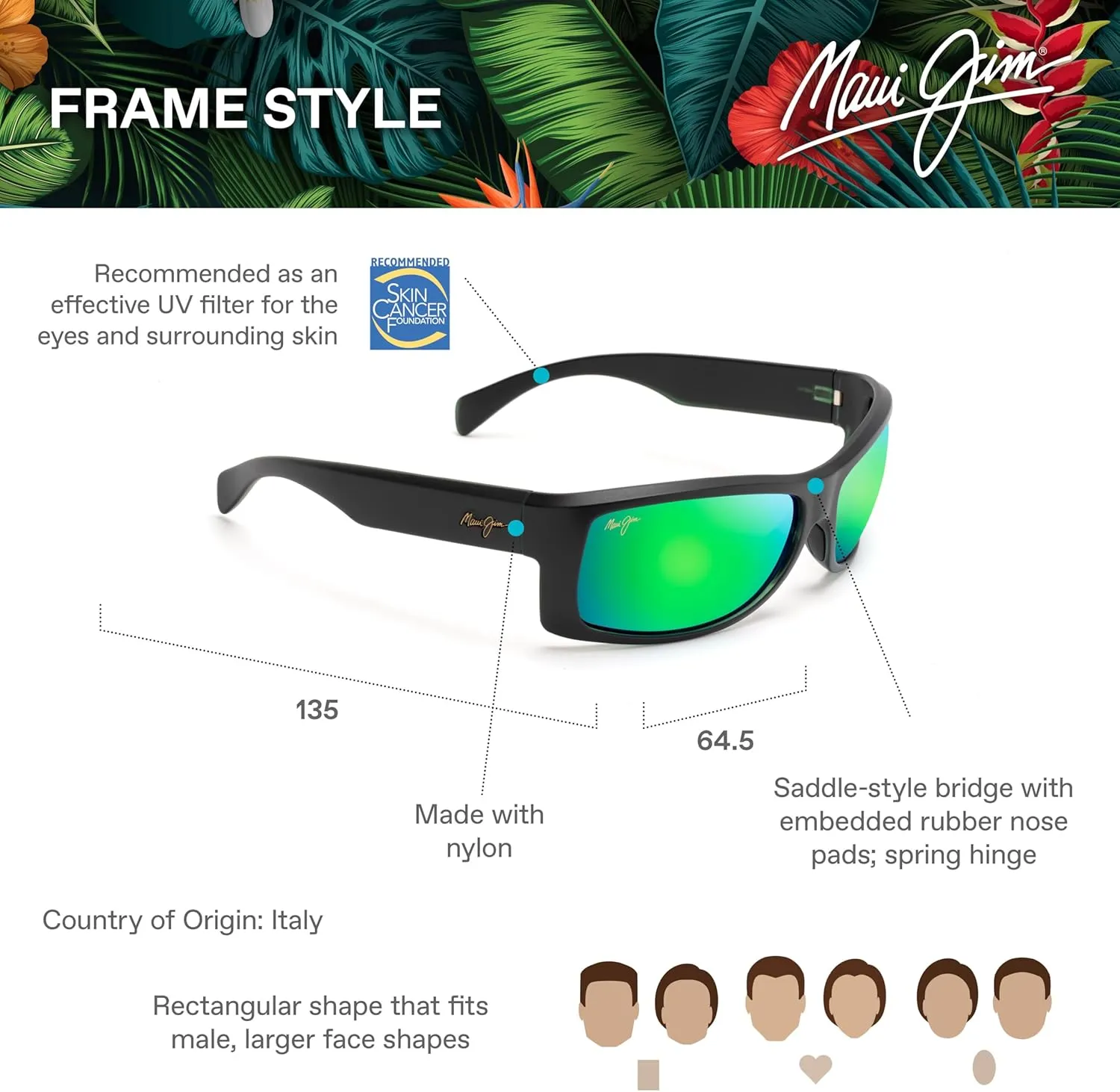 Maui Jim Men's and Women's Equator Polarized Wrap Sunglasses
