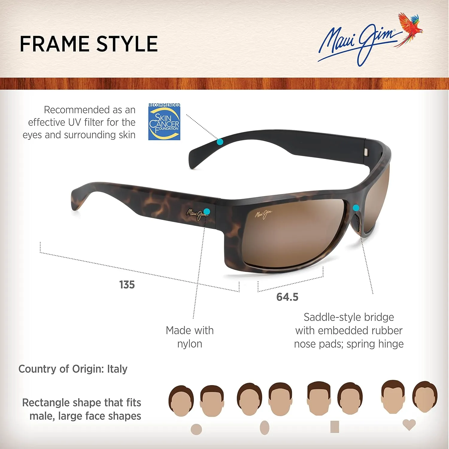 Maui Jim Men's and Women's Equator Polarized Wrap Sunglasses