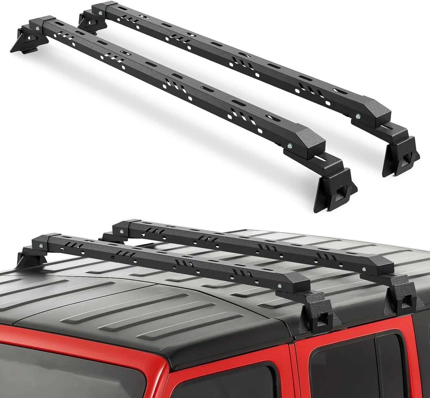 Max Loading 420-POUND Heavy Duty Roof Rack Cross Bars Fit for Jeep Wrangler JL JK Gladiator JT 2007-2024,(2 & 4 Door) Steel Crossbars Rooftop Cargo Bag Kayak Bike Carrier