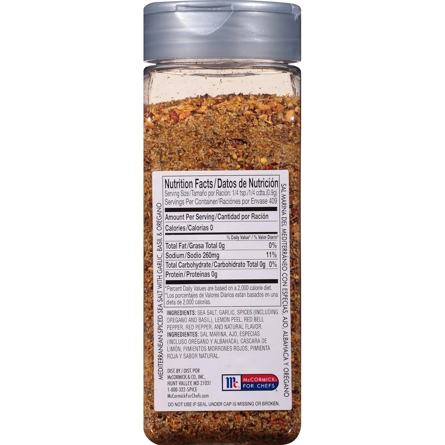 McCormick Culinary Mediterranean Spiced Sea Salt, 13 oz - One 13 Ounce Container of Mediterranean Spiced Sea Salt With Garlic, Basil, and Oregano Perfect for Soups, Salads, and More