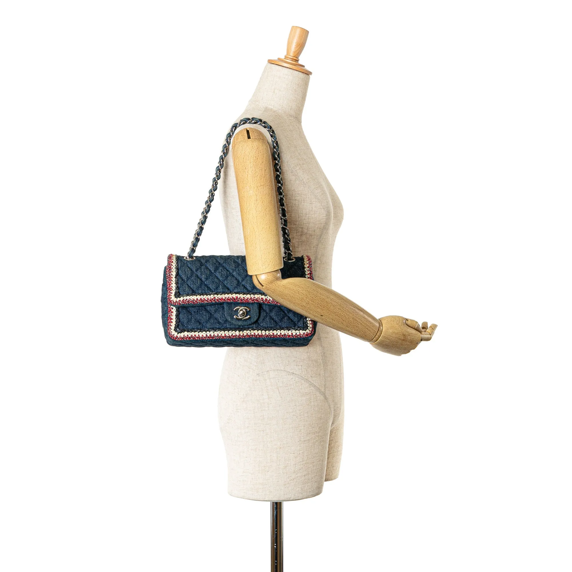 Medium Denim Braided Flap