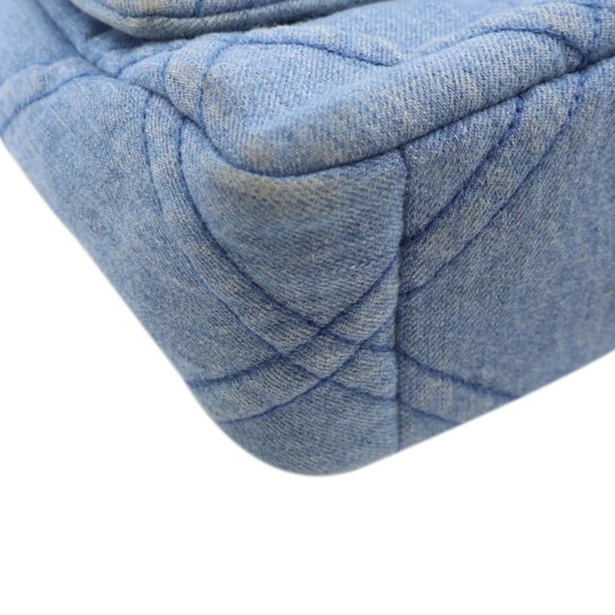 Medium Denim Double Stitched 19 Flap