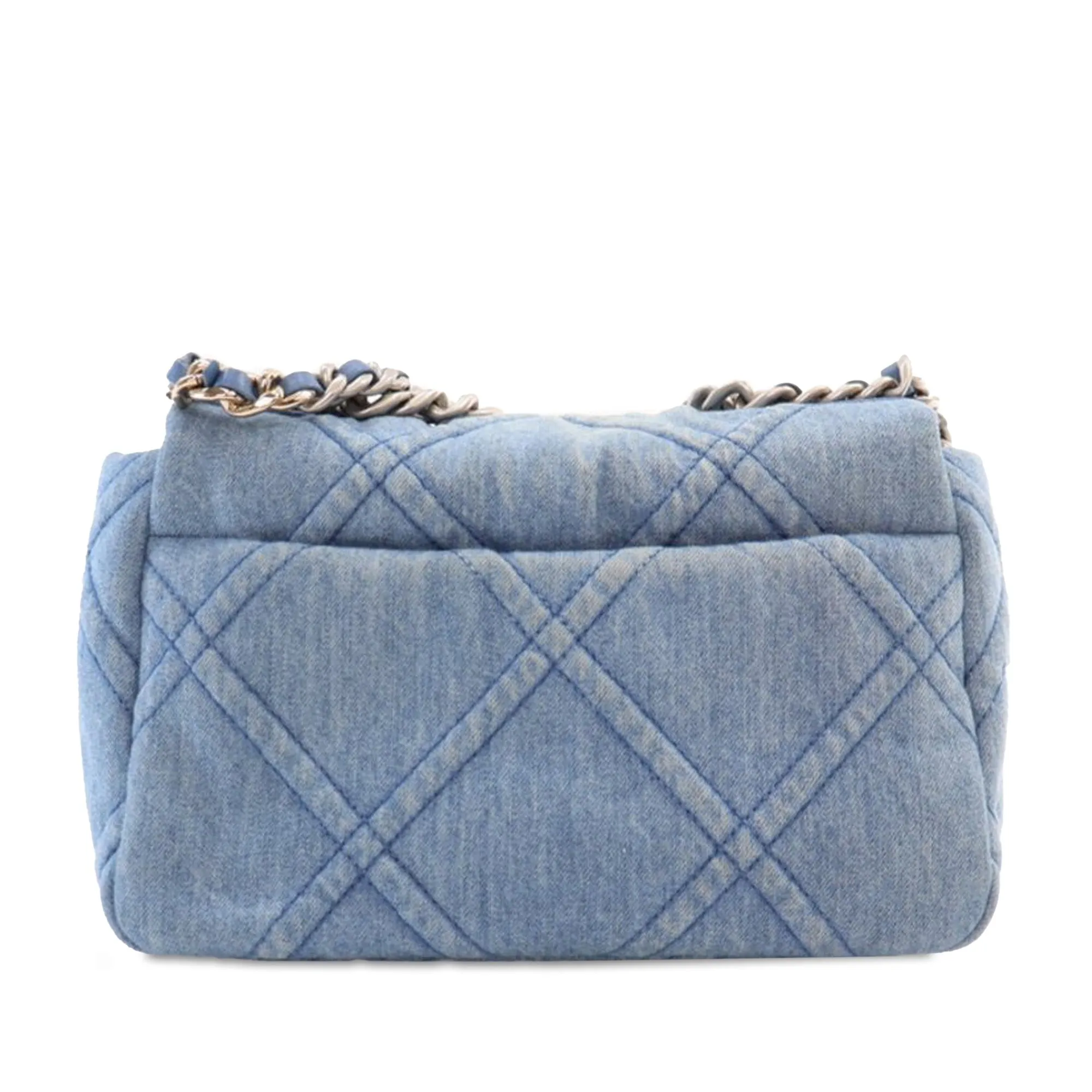 Medium Denim Double Stitched 19 Flap
