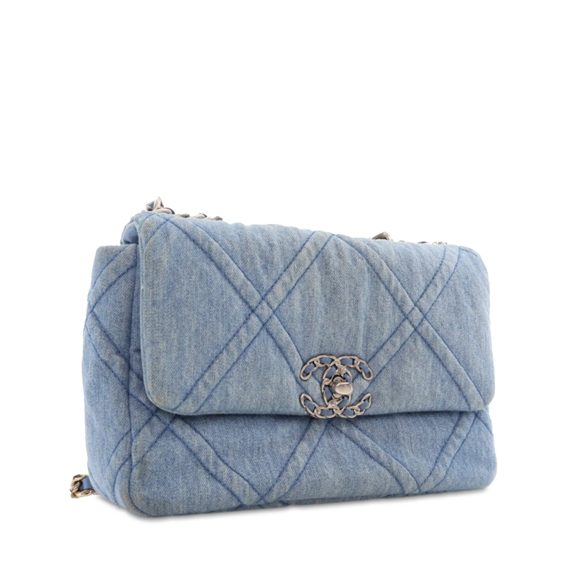 Medium Denim Double Stitched 19 Flap