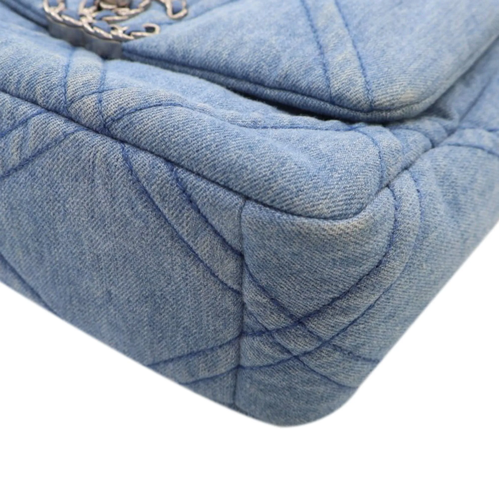 Medium Denim Double Stitched 19 Flap