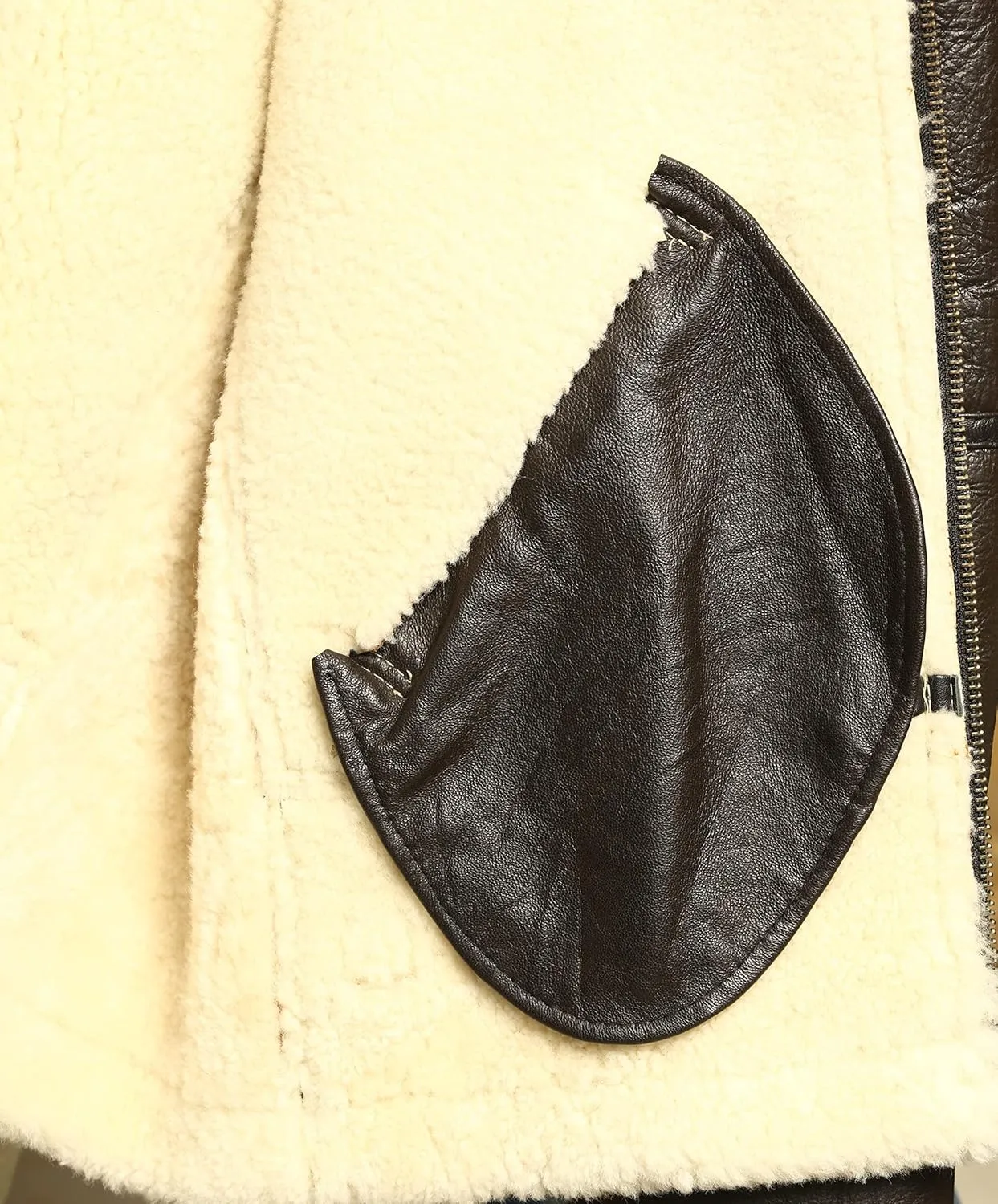 Men B3 Bomber Aviator Shearling Sheepskin Leather Winter Jacket