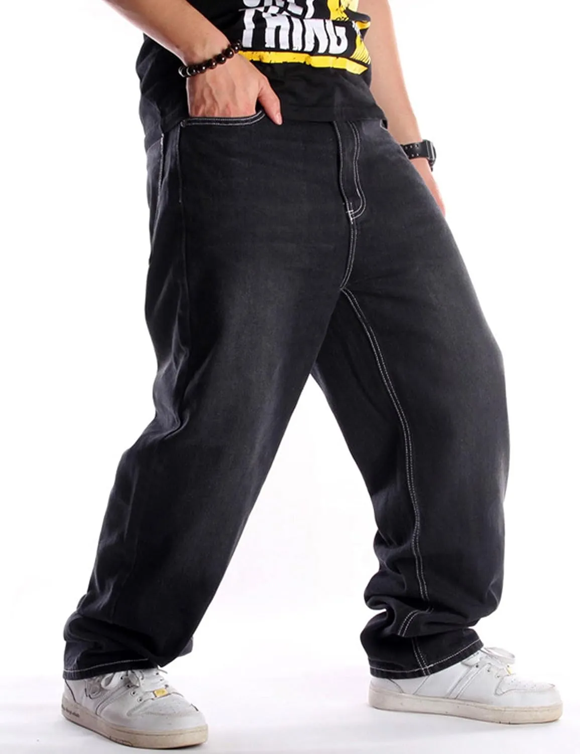 Men Baggy Jeans Y2k Grunge Skater Pants Relaxed Fit Skateboard Jeans Hip Hop Dance Denim Pants Streetwear
