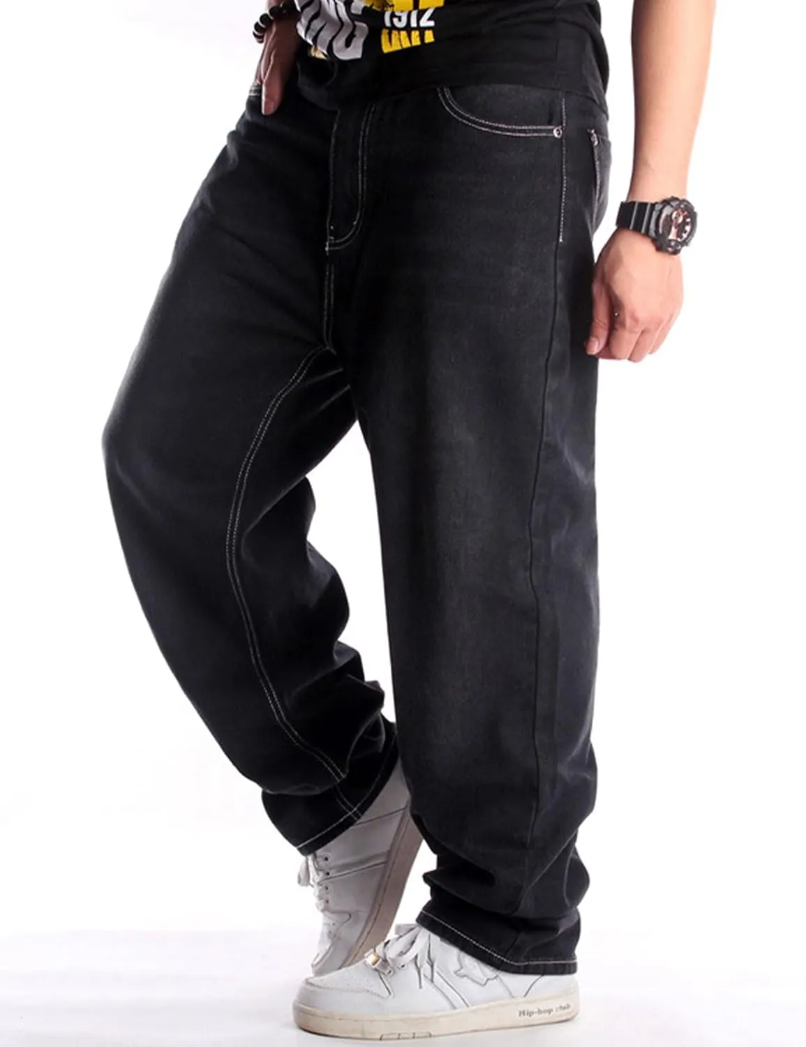 Men Baggy Jeans Y2k Grunge Skater Pants Relaxed Fit Skateboard Jeans Hip Hop Dance Denim Pants Streetwear
