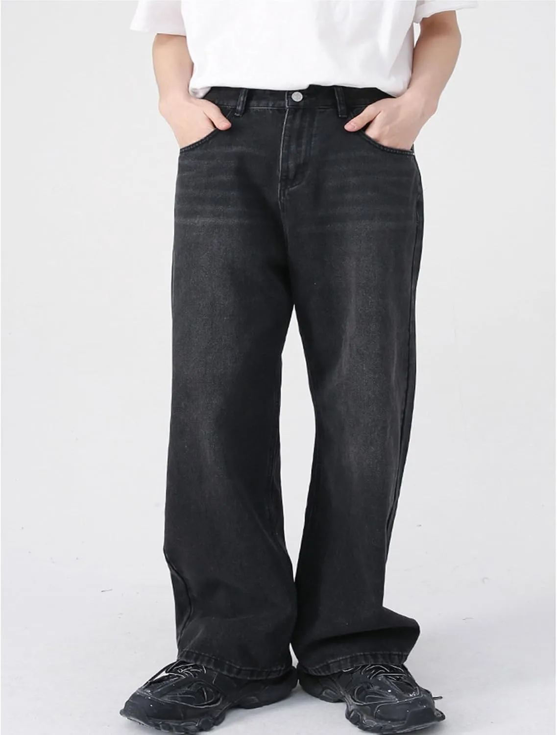 Men Baggy Jeans Y2k Hip Hop Skater Jeans Vintage Purple Jeans Loose Fit Demin Pants Streetwear
