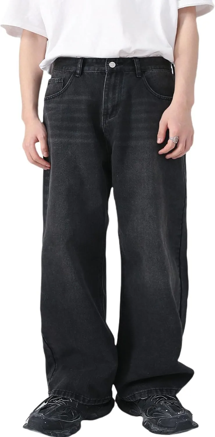 Men Baggy Jeans Y2k Hip Hop Skater Jeans Vintage Purple Jeans Loose Fit Demin Pants Streetwear