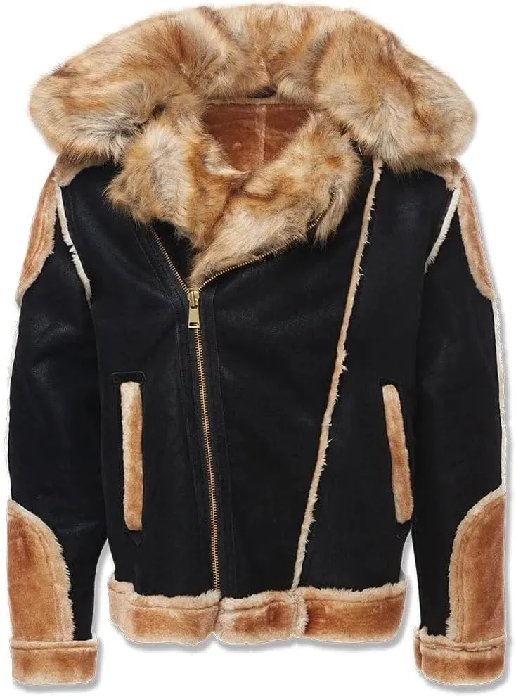 Men EL Jefe Shearling Moto Jacket (Black)