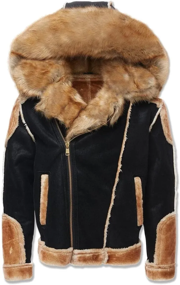 Men EL Jefe Shearling Moto Jacket (Black)