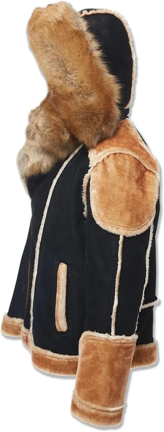 Men EL Jefe Shearling Moto Jacket (Black)