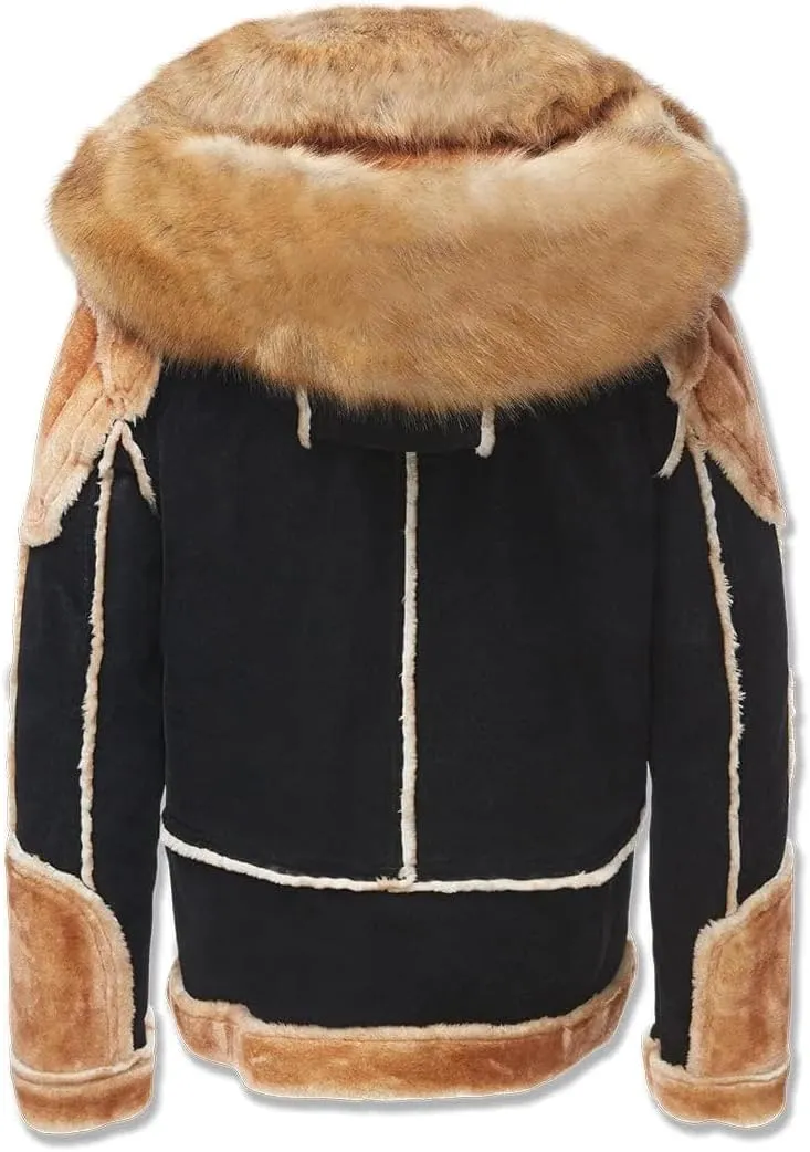 Men EL Jefe Shearling Moto Jacket (Black)