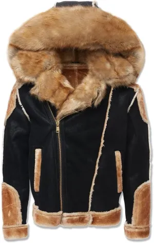 Men EL Jefe Shearling Moto Jacket (Black)