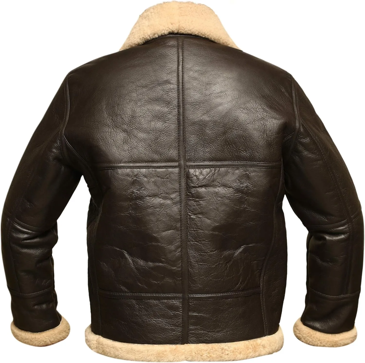 Men RAF Aviator Bomber Real Shearling Sheepskin Leather Jacket