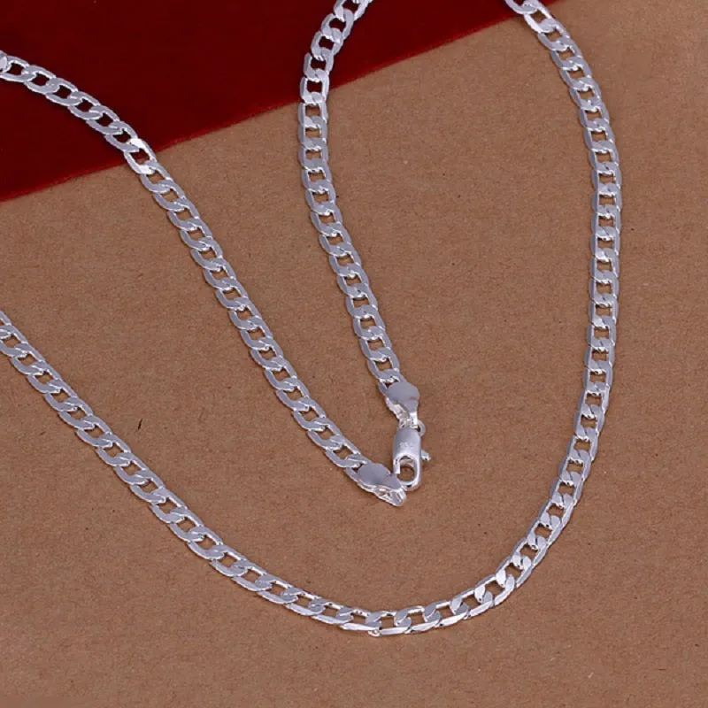 Men Simple Geometric Silver Necklace