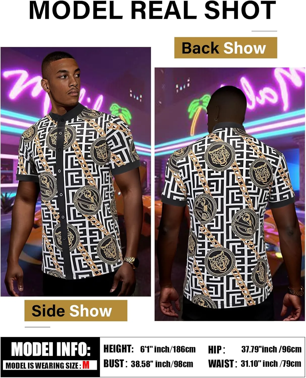 Men's African Traditional Pattern Print Shirt Casual Short Sleeve Button Down Shirts Luxury Printed Dashiki for Men