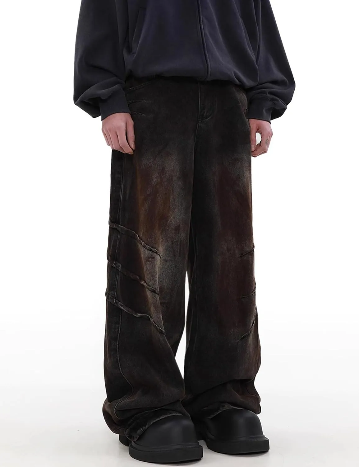Mens Baggy Jeans for Men Women Y2k Wide Leg Skater Pants Vintage Denim Jeans Loose Fit Hip Hop Jeans