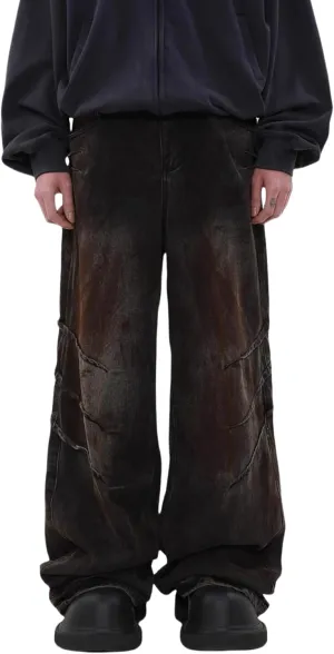 Mens Baggy Jeans for Men Women Y2k Wide Leg Skater Pants Vintage Denim Jeans Loose Fit Hip Hop Jeans