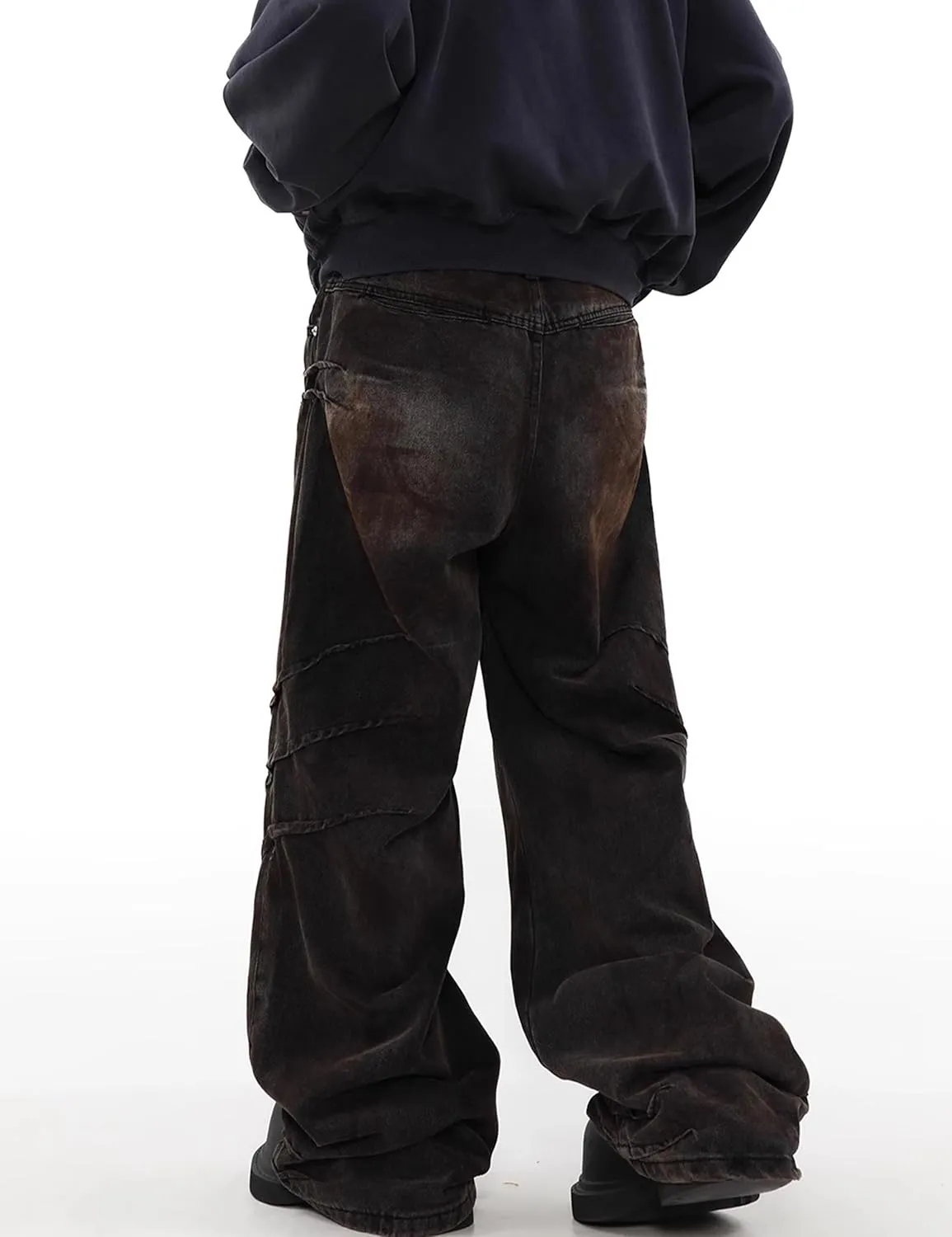 Mens Baggy Jeans for Men Women Y2k Wide Leg Skater Pants Vintage Denim Jeans Loose Fit Hip Hop Jeans