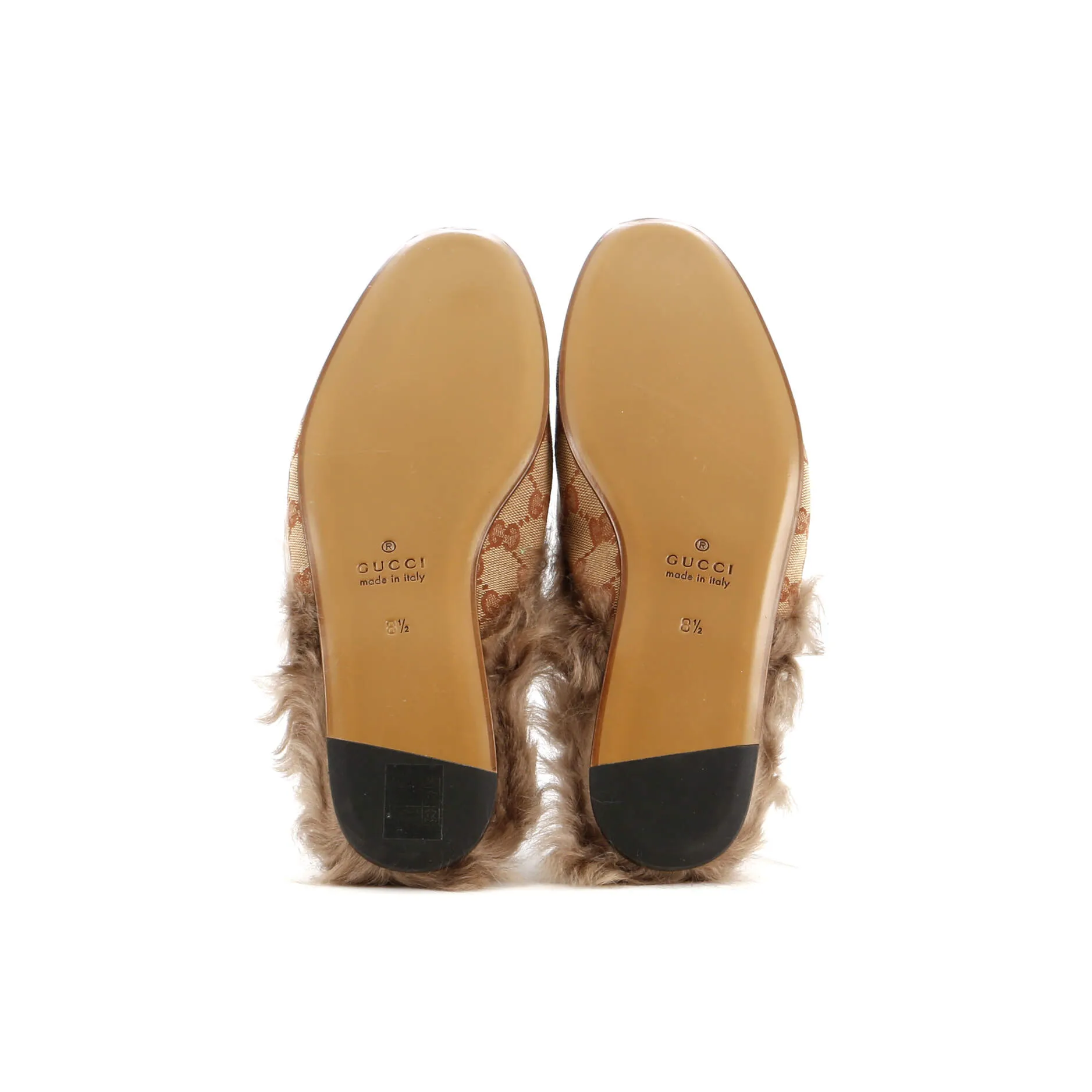 Men's Princetown Mules GG Canvas with Fur