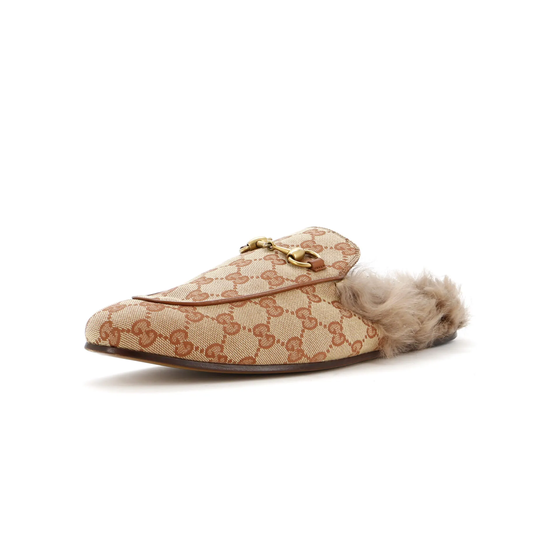 Men's Princetown Mules GG Canvas with Fur
