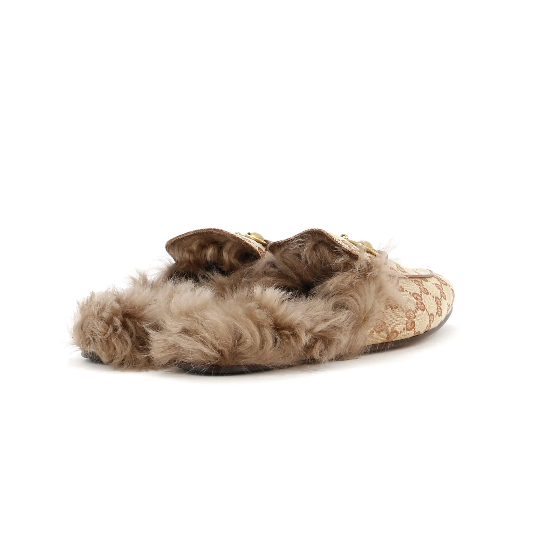 Men's Princetown Mules GG Canvas with Fur
