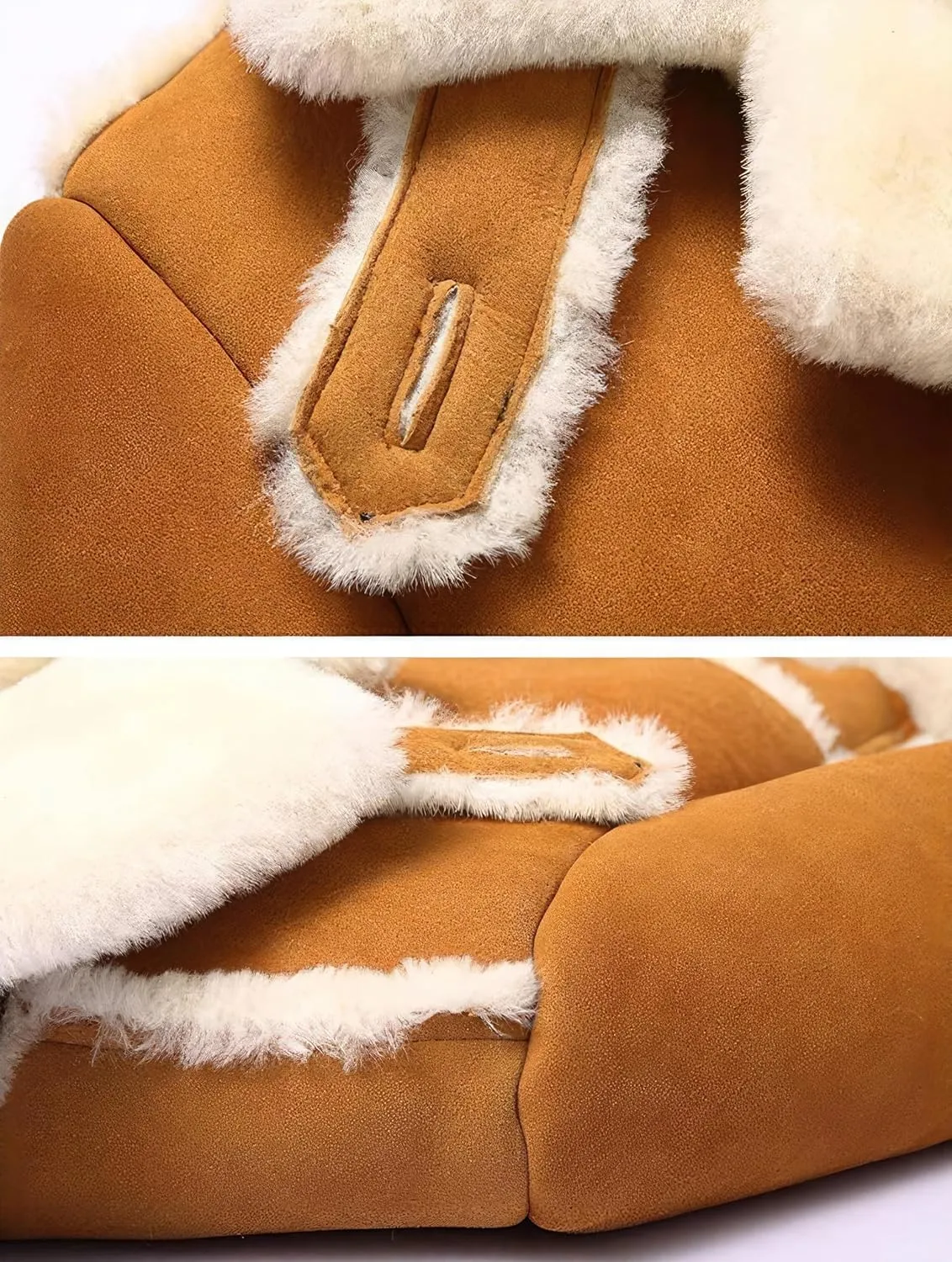 Mens RAF Aviator Yellow Sheepskin Leather Faux Fur Single Breasted Coat - B3 Bomber Flying Pilot Mid Length Trench Coat Men