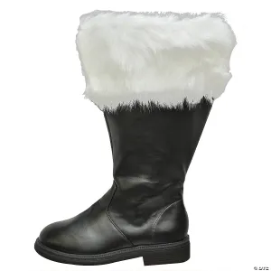 Men’s Wide Calf Santa Claus Boot with Fur Cuff - Medium 10-11