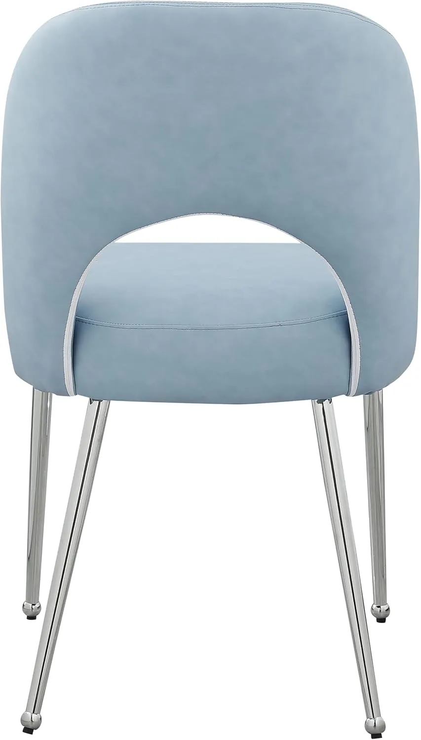 Meridian Furniture 999LtBlu-C Logan Collection Modern | Contemporary Vegan Leather Upholstered Dining Chair, Set of 2, Light Blue, 19.5" W x 22" D x 34" H