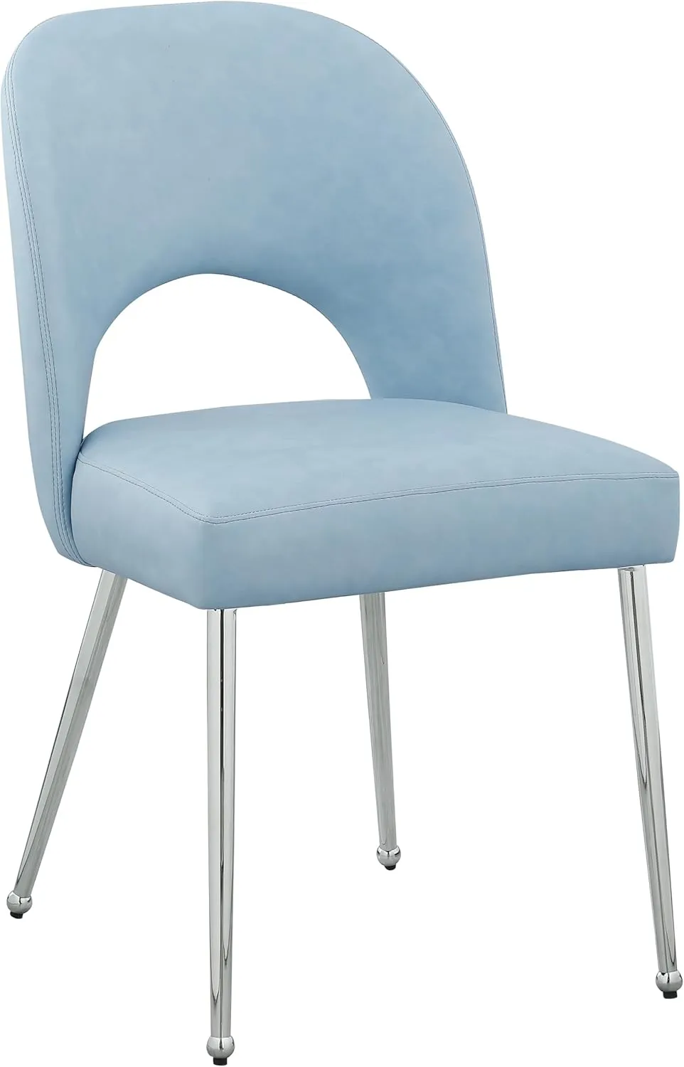 Meridian Furniture 999LtBlu-C Logan Collection Modern | Contemporary Vegan Leather Upholstered Dining Chair, Set of 2, Light Blue, 19.5" W x 22" D x 34" H