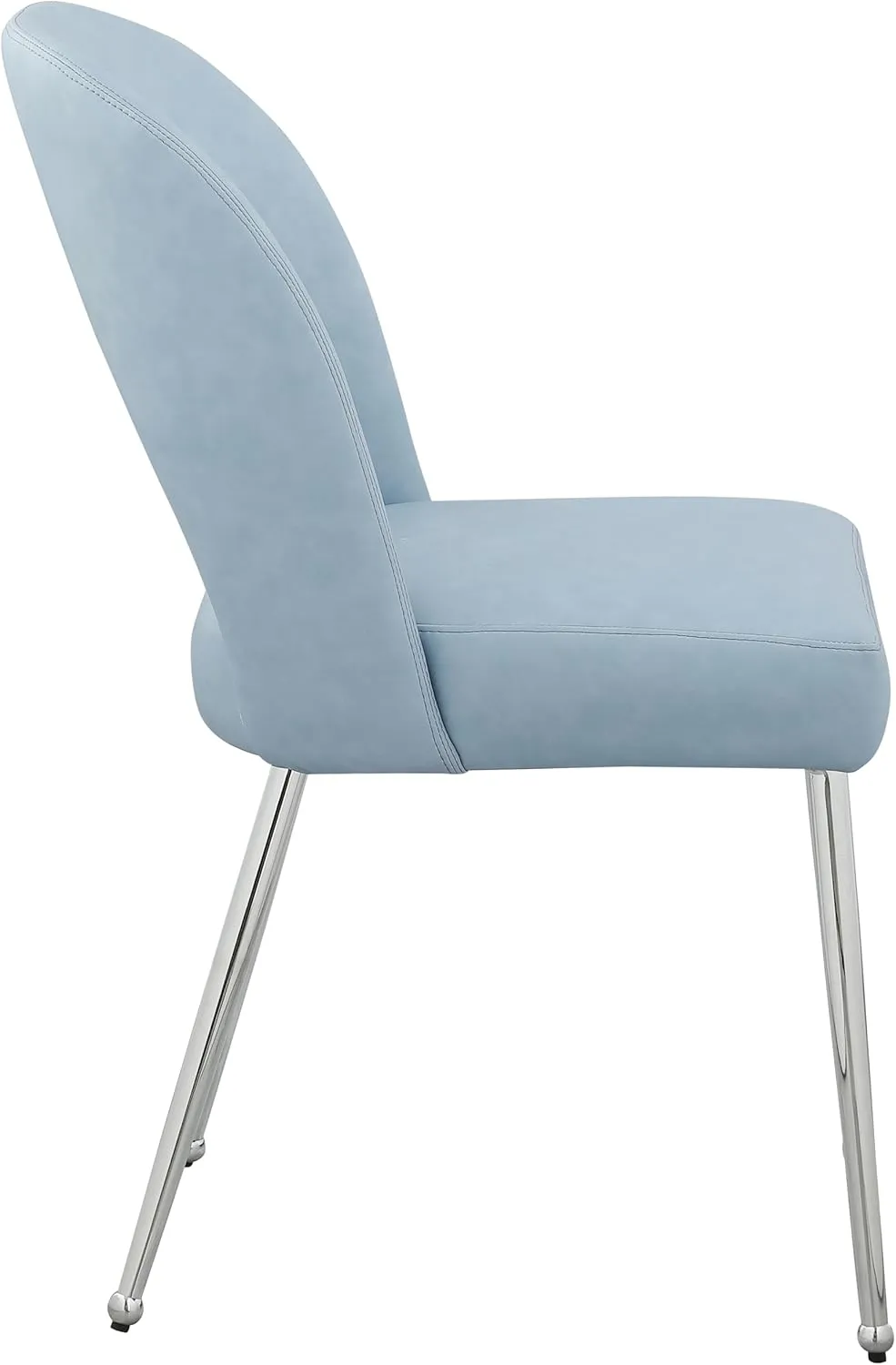 Meridian Furniture 999LtBlu-C Logan Collection Modern | Contemporary Vegan Leather Upholstered Dining Chair, Set of 2, Light Blue, 19.5" W x 22" D x 34" H