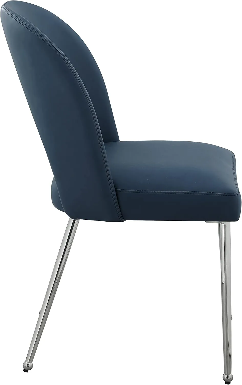 Meridian Furniture 999Navy-C Logan Collection Modern | Contemporary Vegan Leather Upholstered Dining Chair, Set of 2, Navy, 19.5" W x 22" D x 34" H